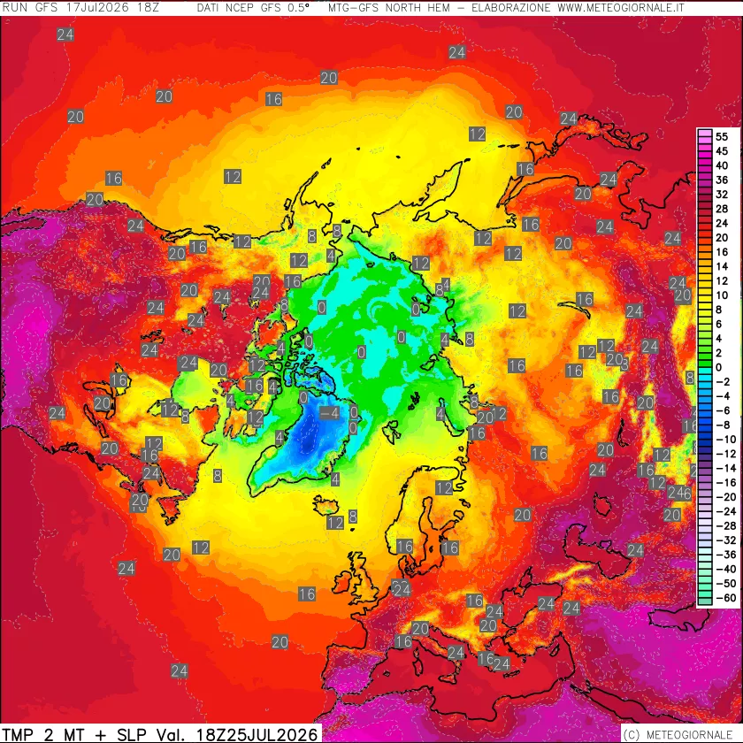 mappa Temperatura a 2 metri