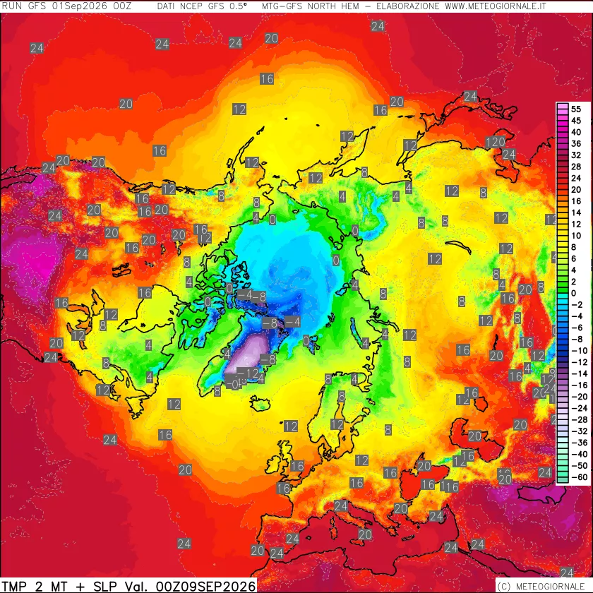 mappa Temperatura a 2 metri