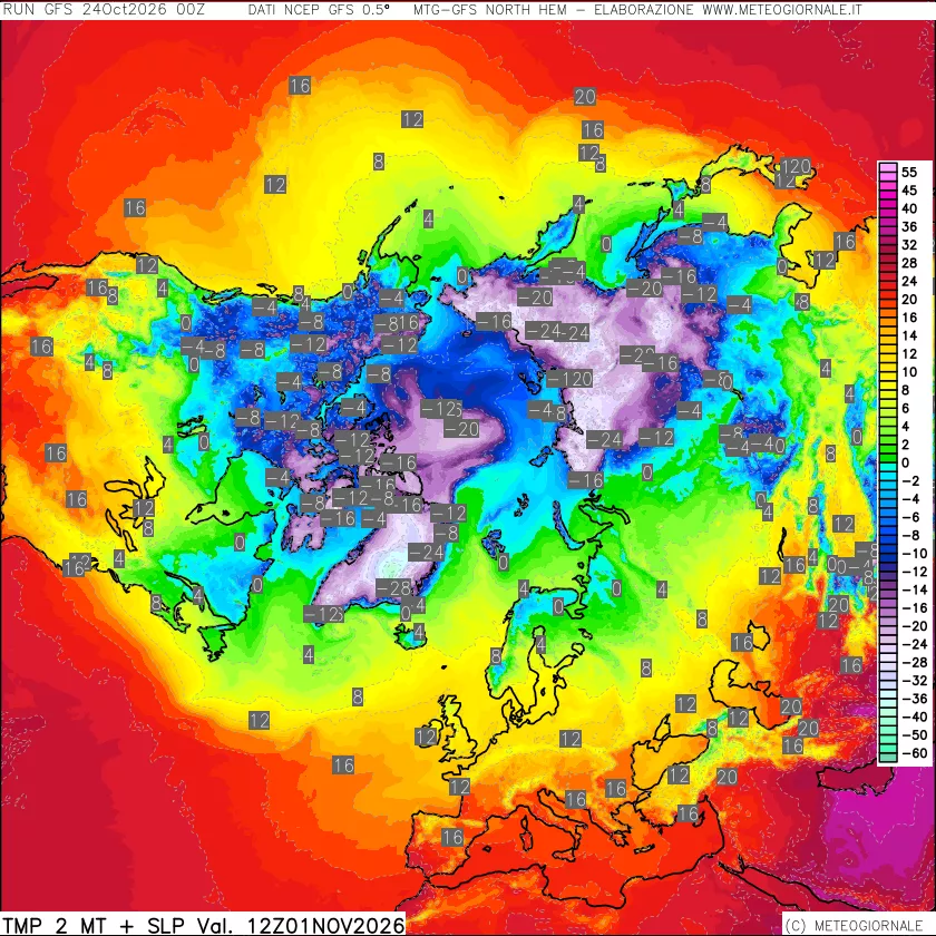 mappa Temperatura a 2 metri