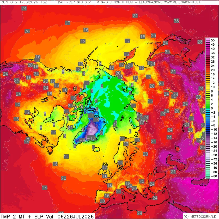 mappa Temperatura a 2 metri