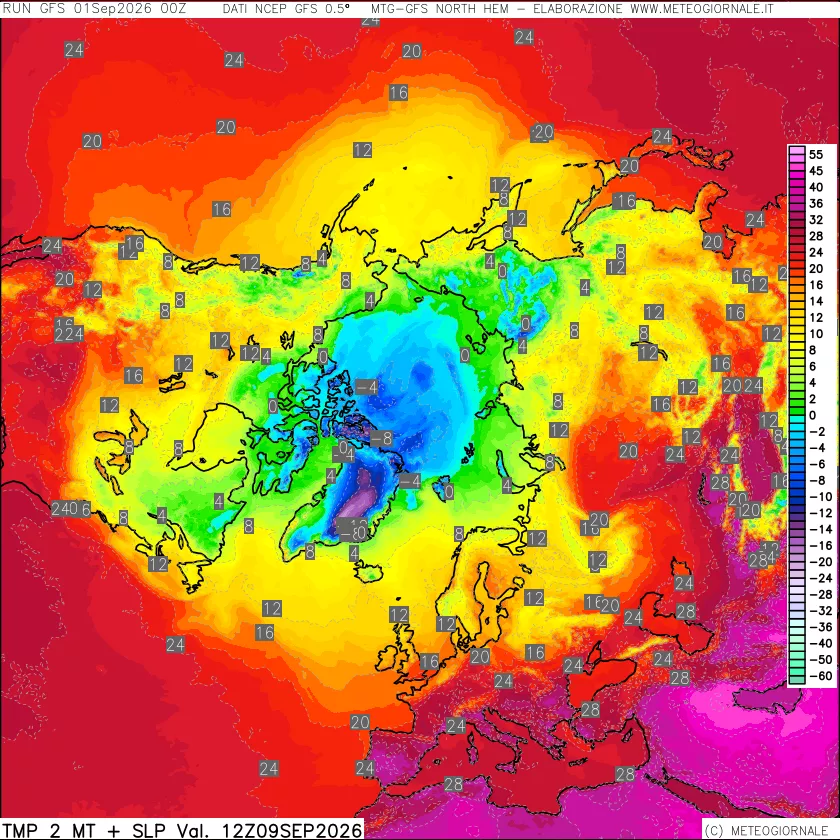 mappa Temperatura a 2 metri