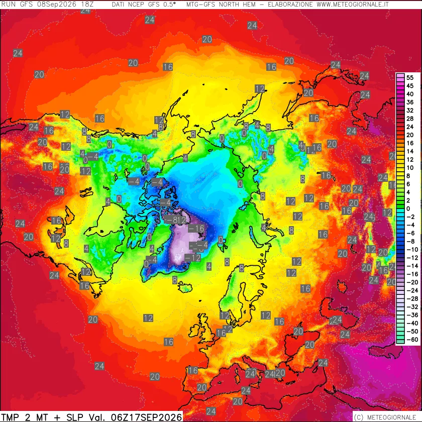 mappa Temperatura a 2 metri
