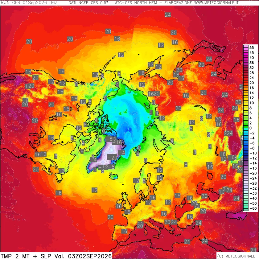 mappa Temperatura a 2 metri