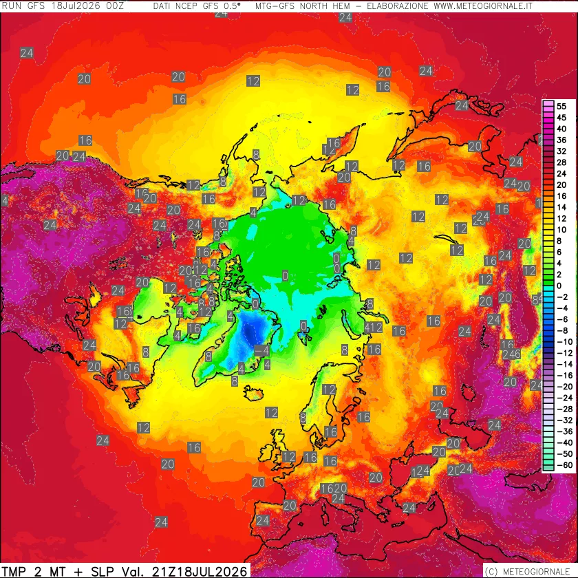 mappa Temperatura a 2 metri