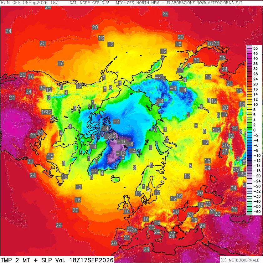 mappa Temperatura a 2 metri