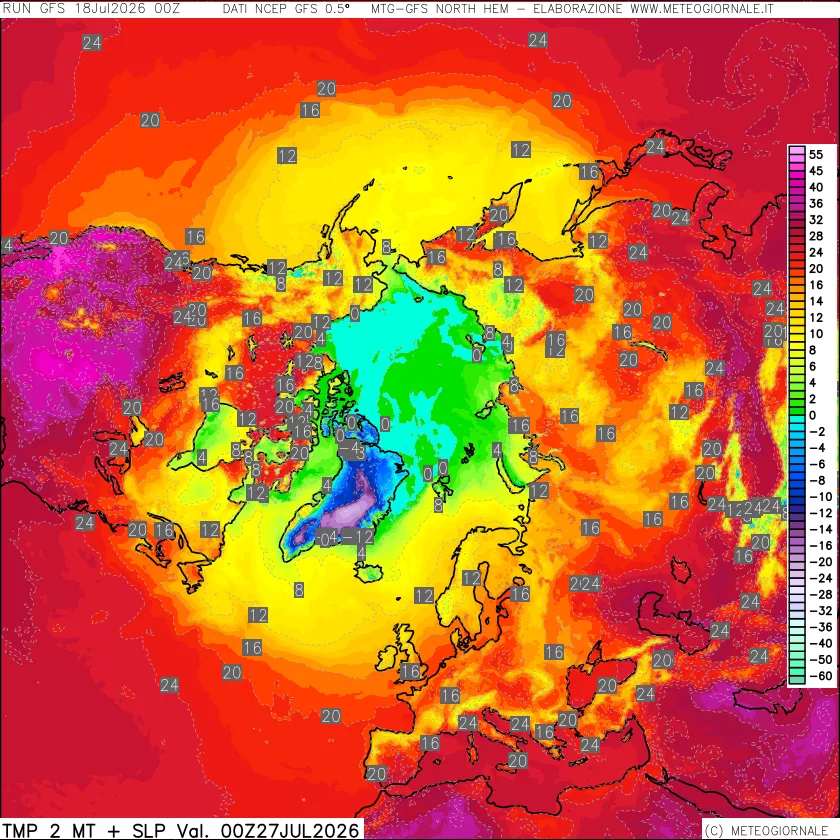 mappa Temperatura a 2 metri