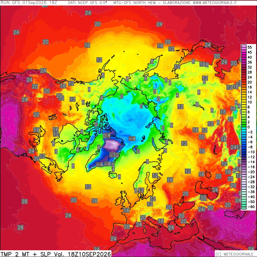 mappa Temperatura a 2 metri