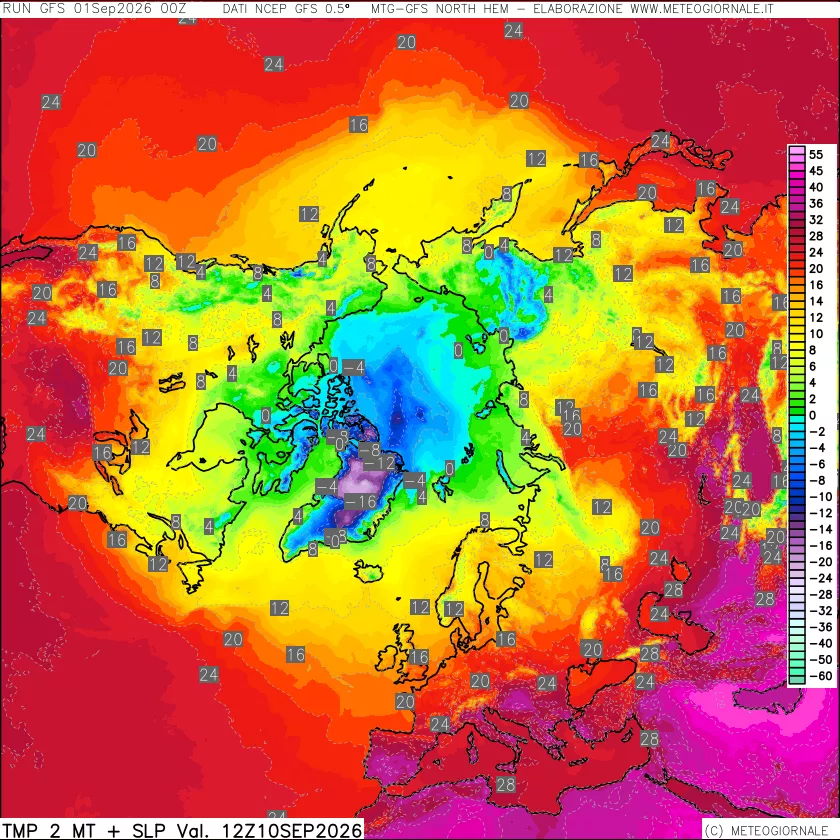 mappa Temperatura a 2 metri