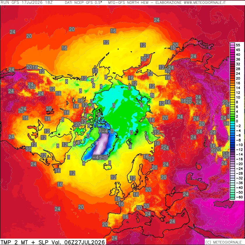 mappa Temperatura a 2 metri