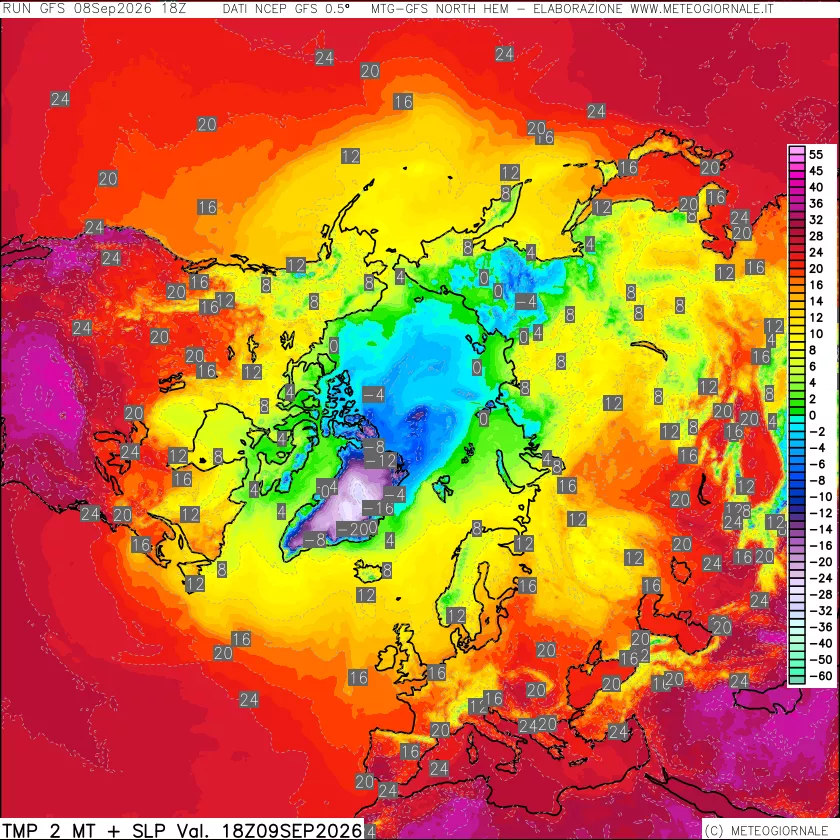 mappa Temperatura a 2 metri