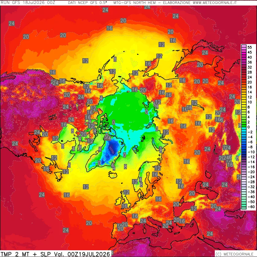 mappa Temperatura a 2 metri