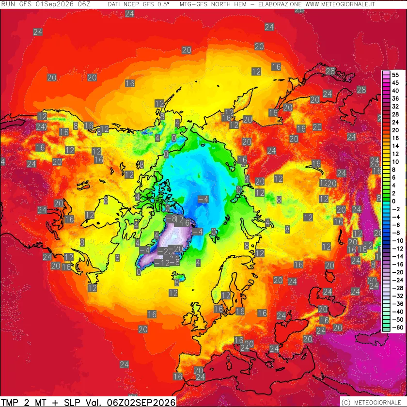 mappa Temperatura a 2 metri