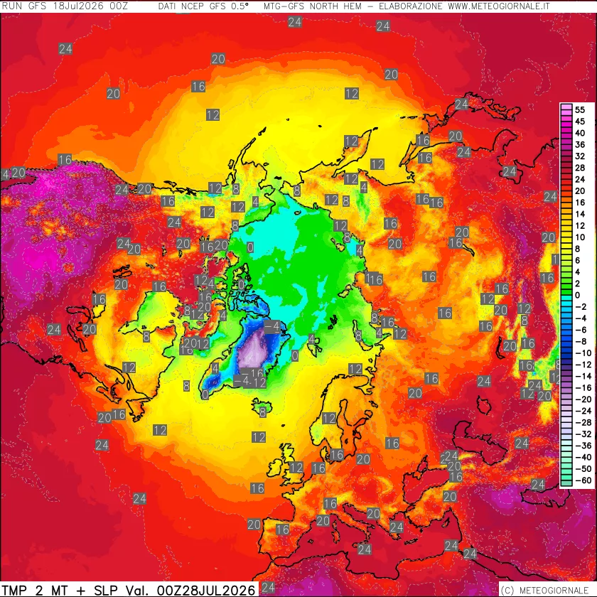 mappa Temperatura a 2 metri