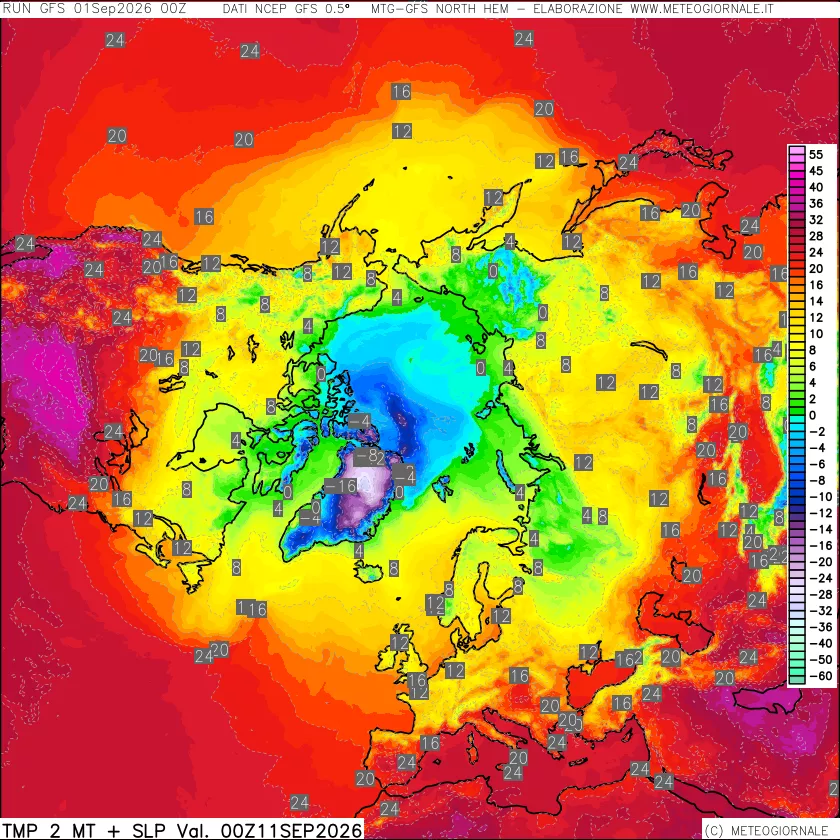 mappa Temperatura a 2 metri