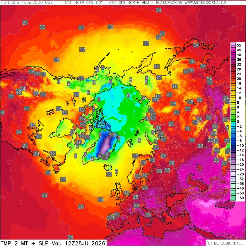 mappa Temperatura a 2 metri