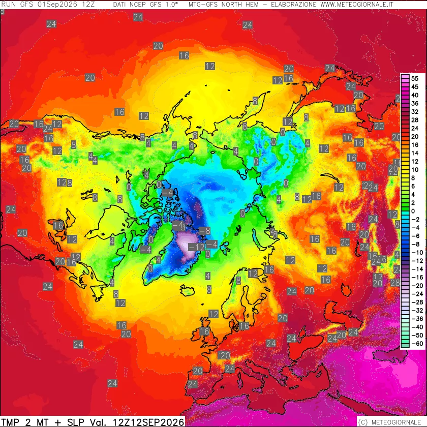 mappa Temperatura a 2 metri