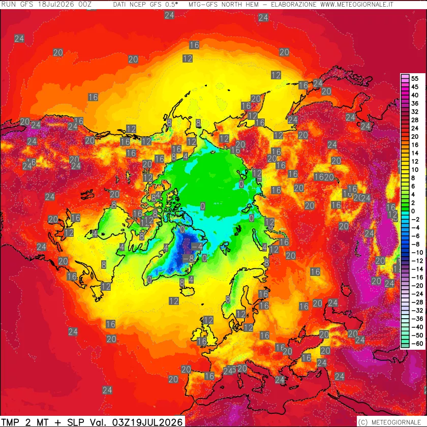 mappa Temperatura a 2 metri