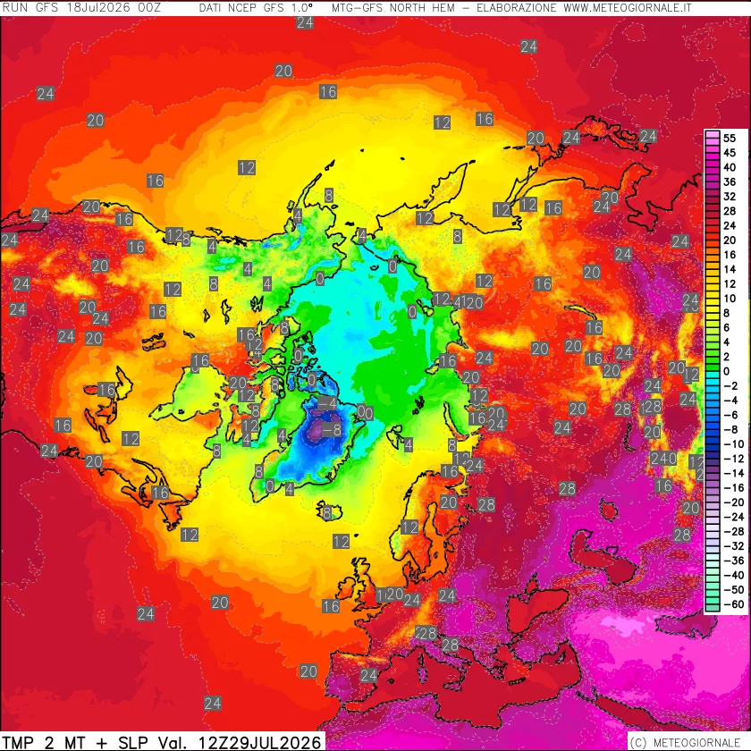 mappa Temperatura a 2 metri