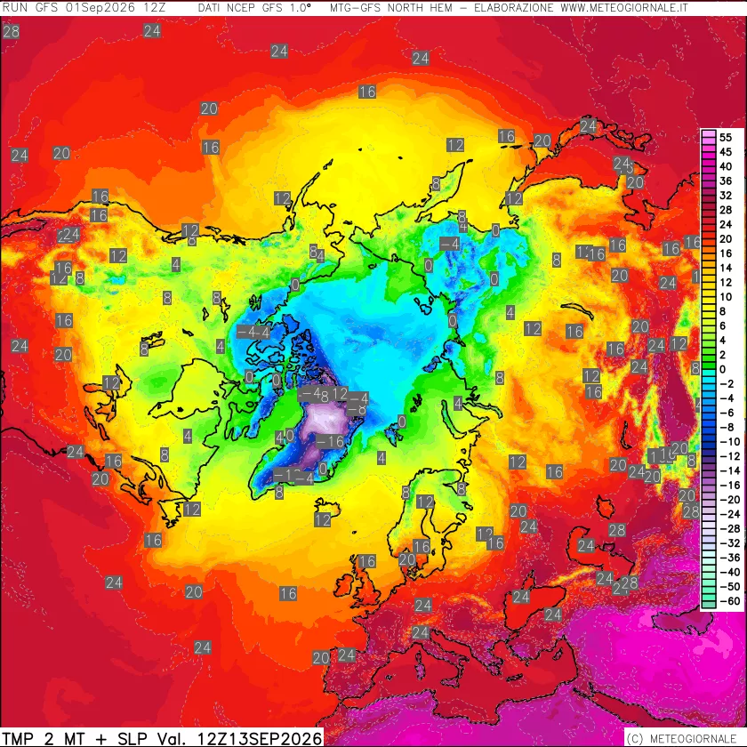 mappa Temperatura a 2 metri
