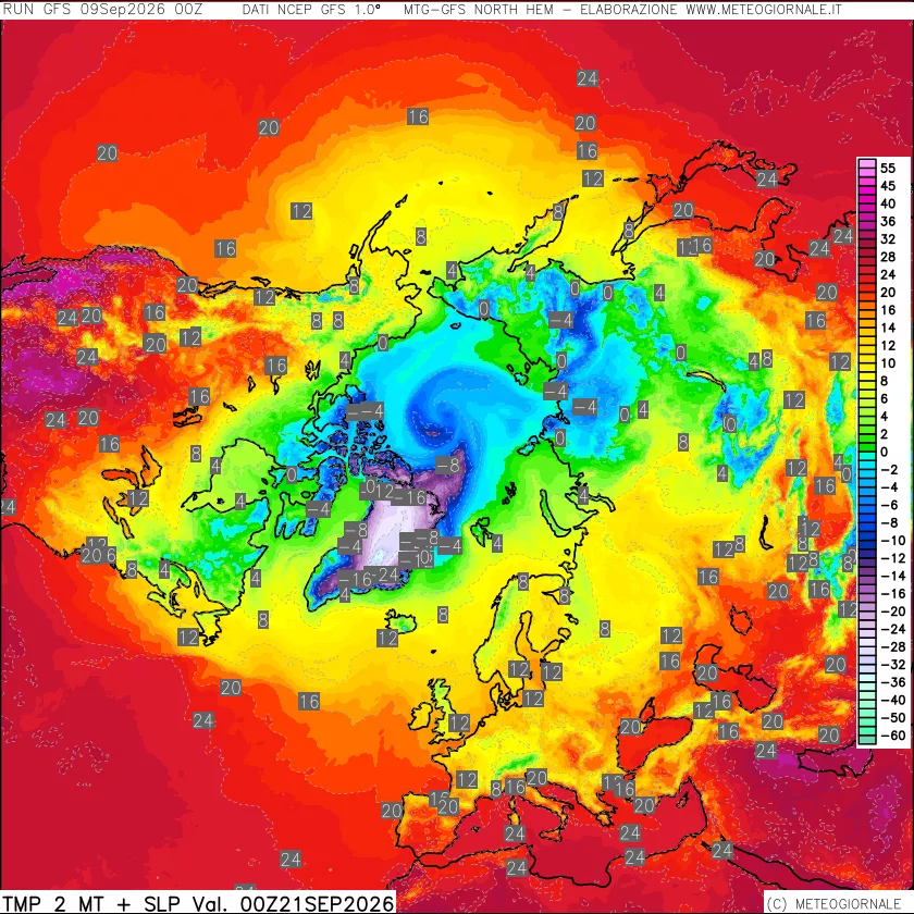 mappa Temperatura a 2 metri