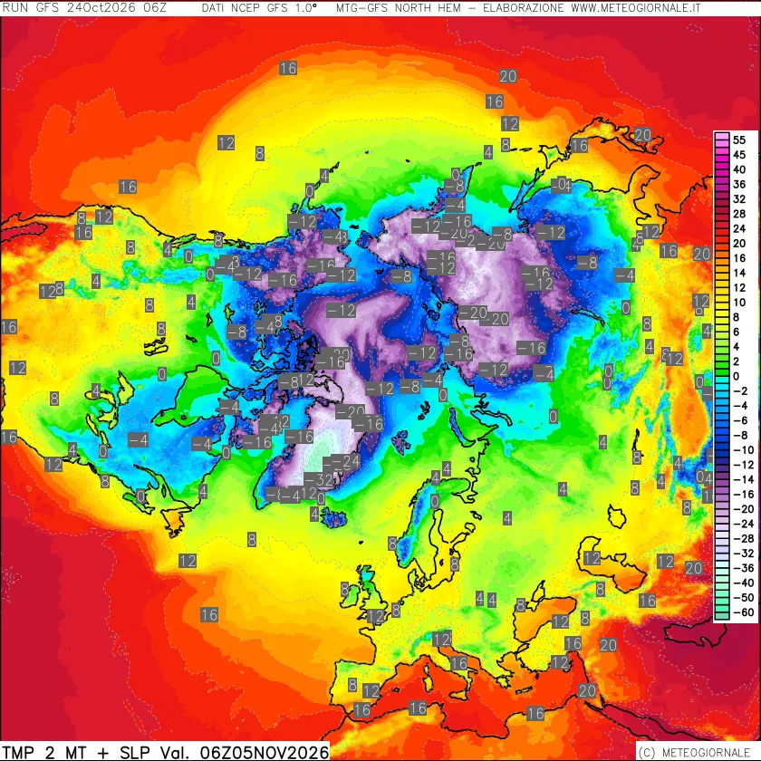 mappa Temperatura a 2 metri