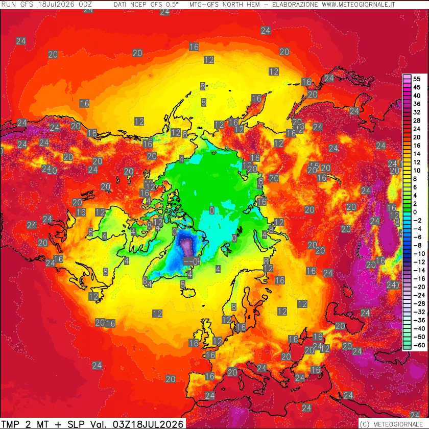 mappa Temperatura a 2 metri