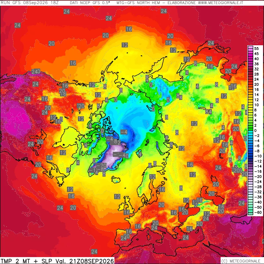 mappa Temperatura a 2 metri