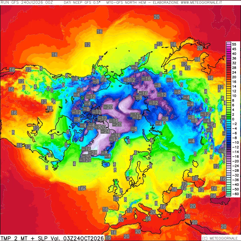 mappa Temperatura a 2 metri