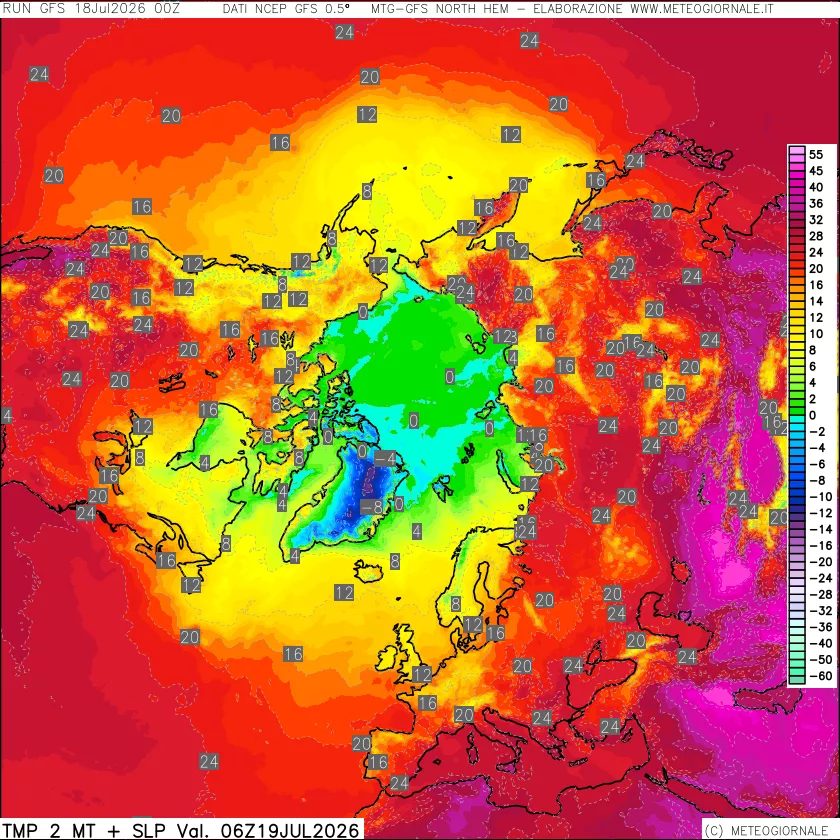 mappa Temperatura a 2 metri