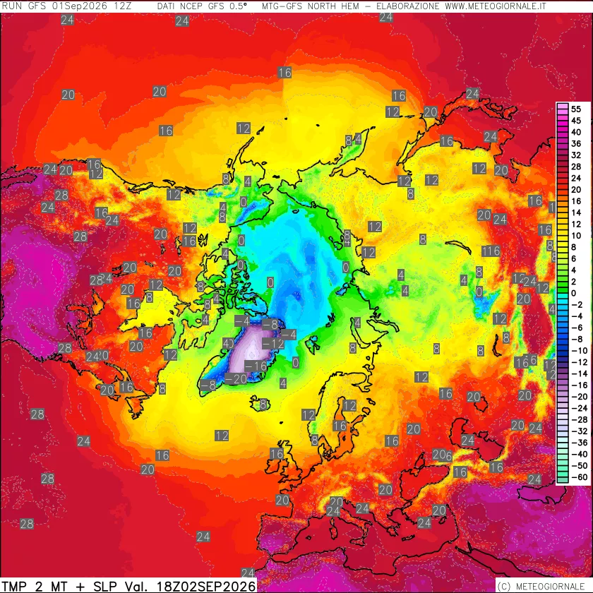mappa Temperatura a 2 metri