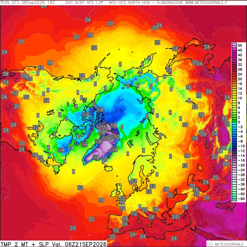 mappa Temperatura a 2 metri