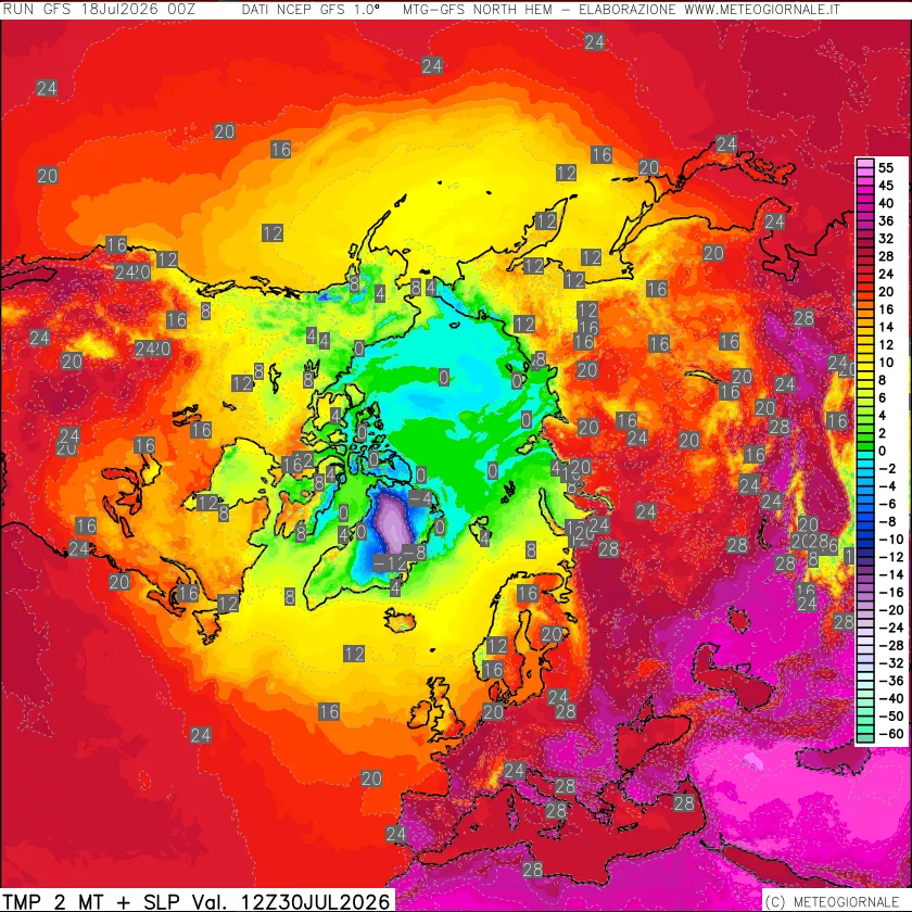 mappa Temperatura a 2 metri