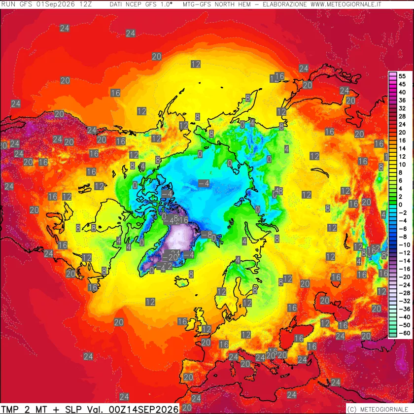 mappa Temperatura a 2 metri