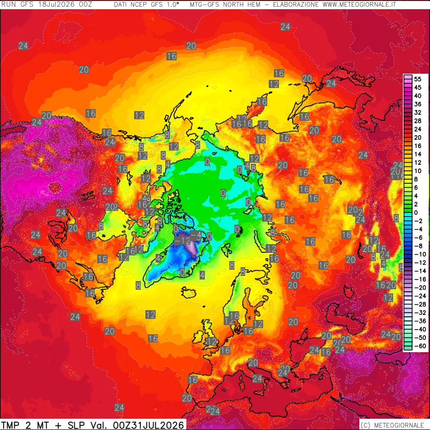 mappa Temperatura a 2 metri