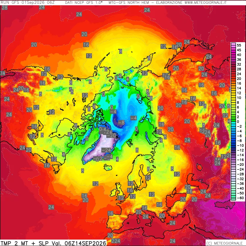 mappa Temperatura a 2 metri