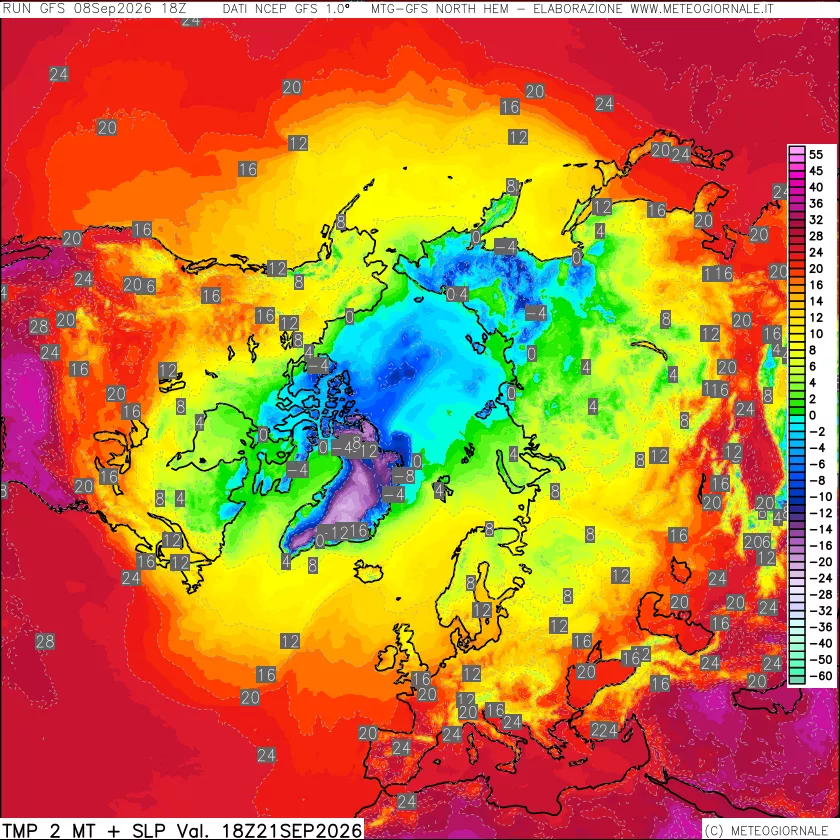 mappa Temperatura a 2 metri