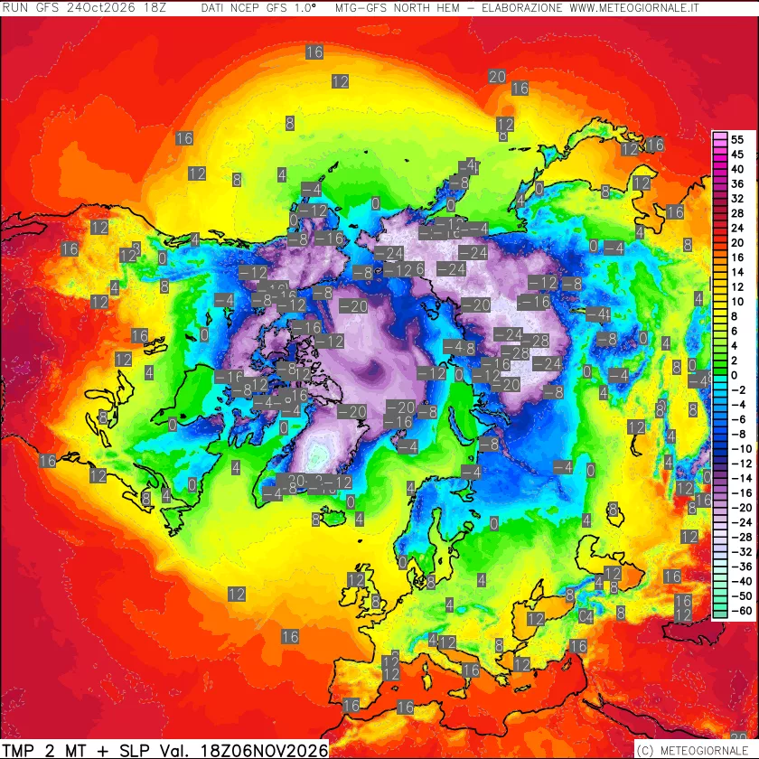 mappa Temperatura a 2 metri