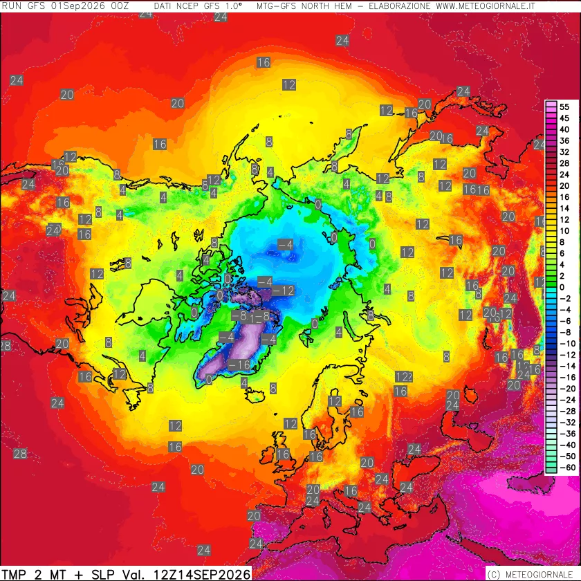 mappa Temperatura a 2 metri