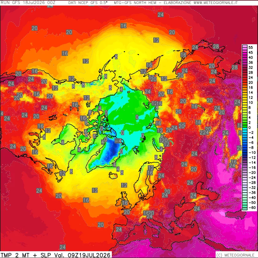 mappa Temperatura a 2 metri