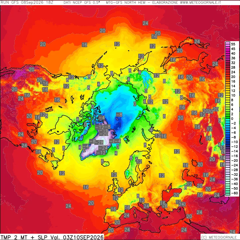 mappa Temperatura a 2 metri