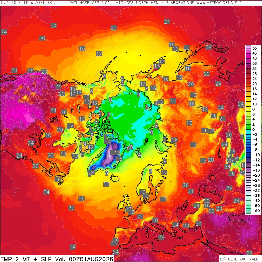 mappa Temperatura a 2 metri