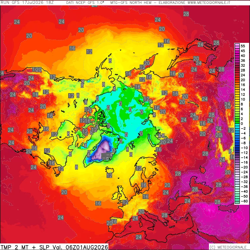 mappa Temperatura a 2 metri