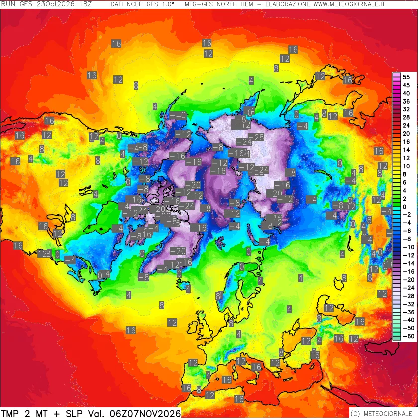 mappa Temperatura a 2 metri