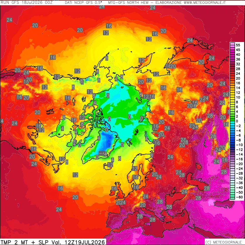 mappa Temperatura a 2 metri