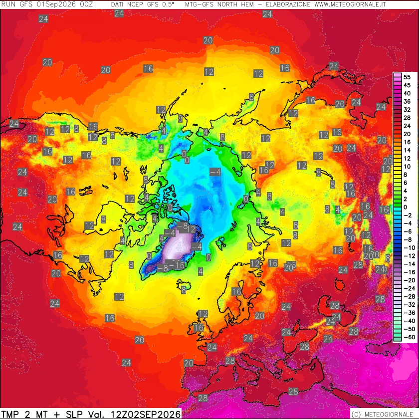 mappa Temperatura a 2 metri