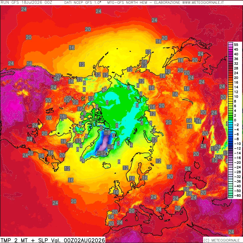 mappa Temperatura a 2 metri