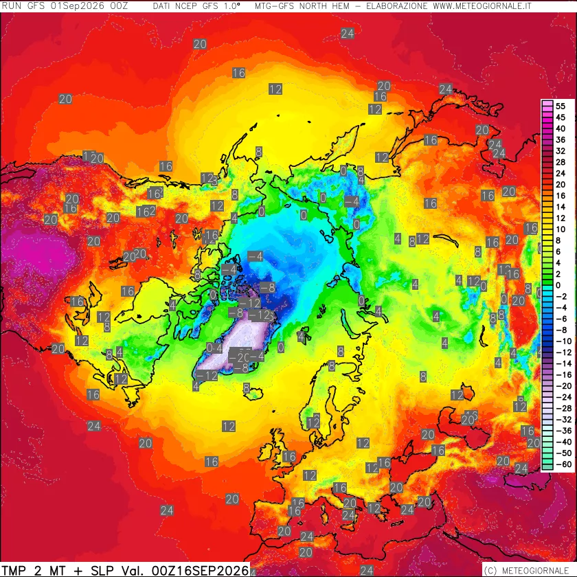mappa Temperatura a 2 metri
