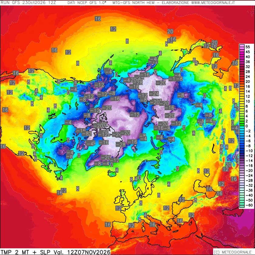 mappa Temperatura a 2 metri