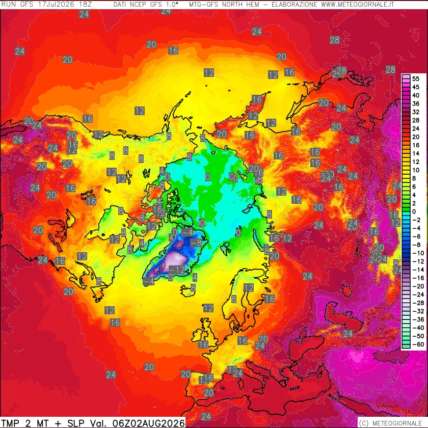mappa Temperatura a 2 metri
