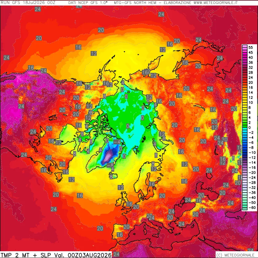 mappa Temperatura a 2 metri